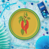 紙プレート唐辛子マスタード背景 ペーパープレート (パーティー)