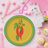 紙プレート唐辛子マスタード背景 ペーパープレート (パーティー)