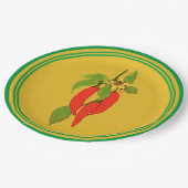 紙プレート唐辛子マスタード背景 ペーパープレート (アングル)