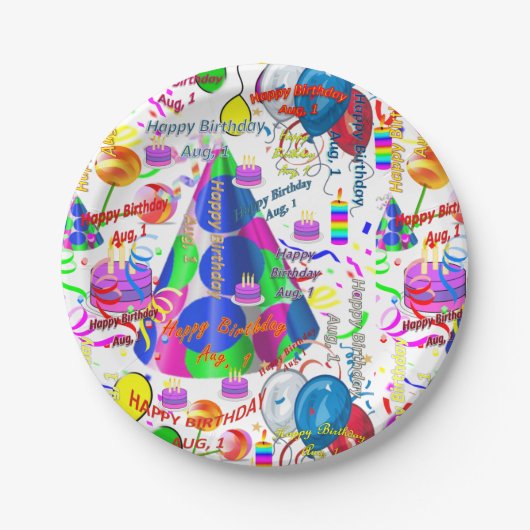 紙プレート威厳がある, 1誕生日 ペーパープレート (正面)