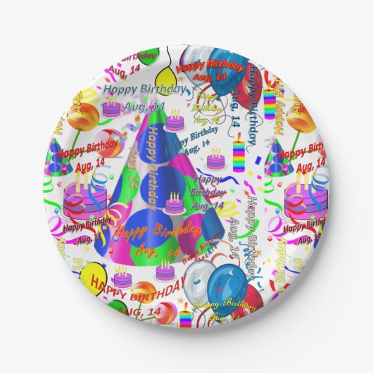 紙プレート威厳がある, 14誕生日 ペーパープレート (正面)