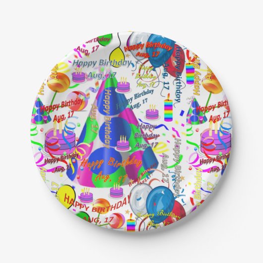 紙プレート威厳がある, 17誕生日 ペーパープレート (正面)