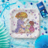 紙プレート小さな女の子及びベビー人形 ペーパープレート (パーティー)