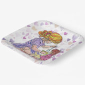 紙プレート小さな女の子及びベビー人形 ペーパープレート (傾斜あり)