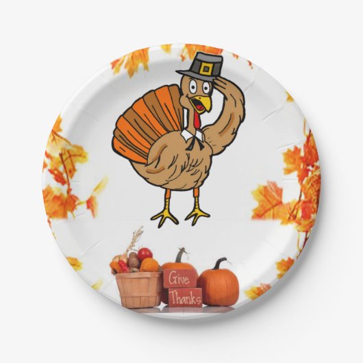 紙プレート感謝祭 ペーパープレート (正面)