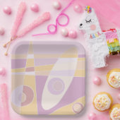 紙プレート抽象芸術サーフィン桃 ペーパープレート (パーティー)