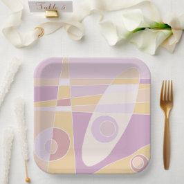 紙プレート抽象芸術サーフィン桃 ペーパープレート