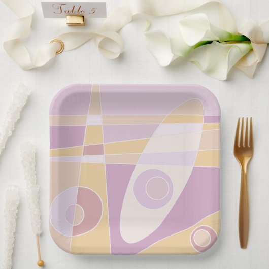 紙プレート抽象芸術サーフィン桃 ペーパープレート (ウェディング)