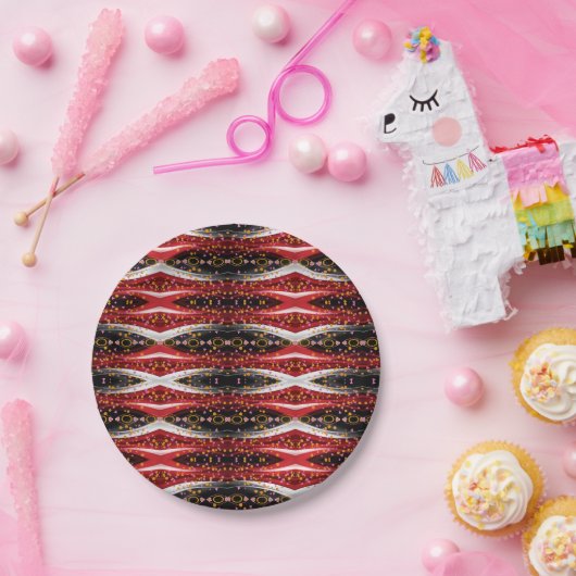 紙プレート抽象芸術赤白黒 ペーパープレート (パーティー)