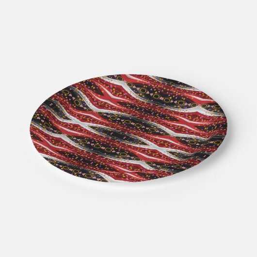紙プレート抽象芸術赤白黒 ペーパープレート (アングル)