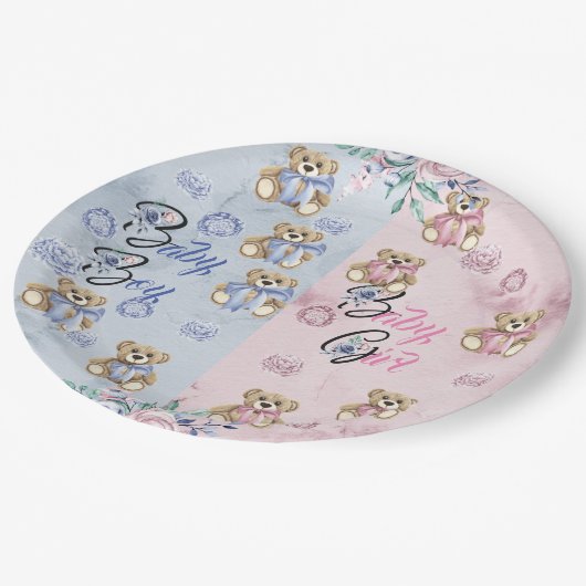 紙プレート数量9 "性別によるパーティーの表示 ペーパープレート (アングル)