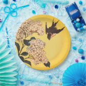 紙プレート日本のプリント花鳥付き ペーパープレート (パーティー)