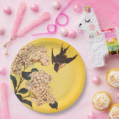 紙プレート日本のプリント花鳥付き ペーパープレート (パーティー)