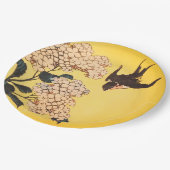 紙プレート日本のプリント花鳥付き ペーパープレート (アングル)