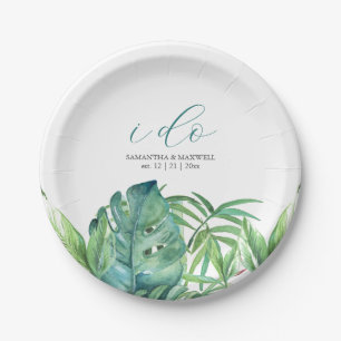 紙プレート植物熱帯緑 ペーパープレート