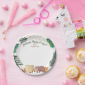 紙プレート水彩ハッピーキャンパー1歳誕生日 ペーパープレート (パーティー)