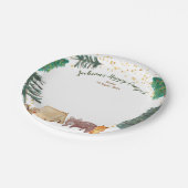 紙プレート水彩ハッピーキャンパー1歳誕生日 ペーパープレート (アングル)