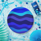 紙プレート波青 ペーパープレート (パーティー)