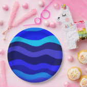 紙プレート波青 ペーパープレート (パーティー)