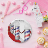 紙プレート理容師ポール ペーパープレート (パーティー)