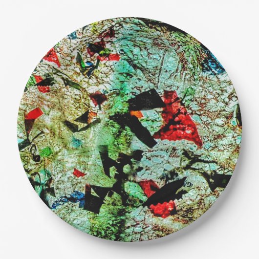 紙プレート白抽象芸術質感地球に優し ペーパープレート (正面)