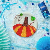 紙プレート秋パンプキン ペーパープレート (パーティー)