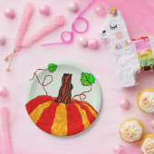 紙プレート秋パンプキン ペーパープレート (パーティー)