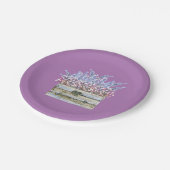 紙プレート紫と花in容器 ペーパープレート (アングル)