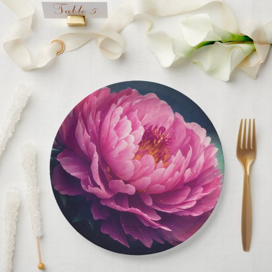 紙プレート結婚フローラ/シャワー ペーパープレート (ウェディング)