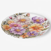 紙プレート結婚フローラ/シャワー ペーパープレート (アングル)