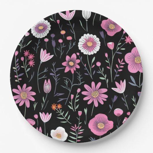 紙プレート結婚フローラ/シャワー ペーパープレート (正面)