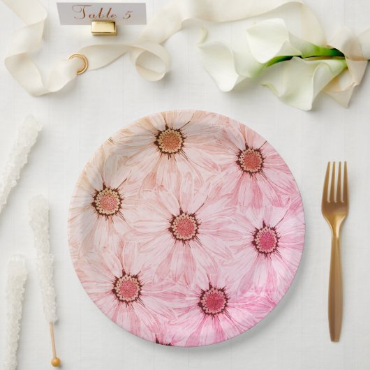 紙プレート結婚フローラ/シャワー ペーパープレート (ウェディング)