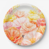 紙プレート結婚フローラ/シャワー ペーパープレート (正面)