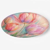 紙プレート結婚フローラ/シャワー ペーパープレート (アングル)