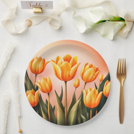 紙プレート結婚フローラ/シャワー ペーパープレート (ウェディング)