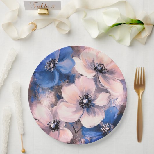 紙プレート結婚フローラ/シャワー ペーパープレート (ウェディング)