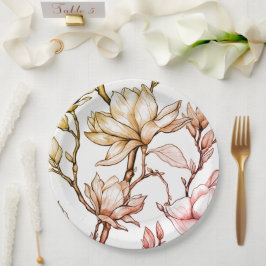 紙プレート結婚フローラ/シャワー ペーパープレート