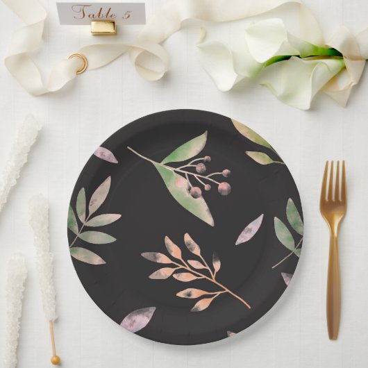 紙プレート結婚フローラ/シャワー ペーパープレート (ウェディング)