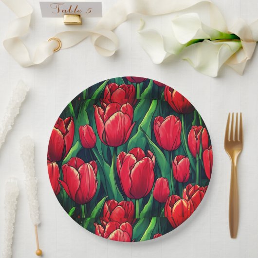 紙プレート結婚フローラ/シャワー ペーパープレート (ウェディング)