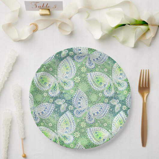 紙プレート結婚蝶/シャワー ペーパープレート (ウェディング)