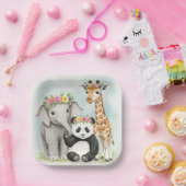 紙プレート花冠つき動物付き ペーパープレート (パーティー)