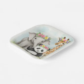 紙プレート花冠つき動物付き ペーパープレート (傾斜あり)