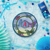 紙プレート蝶とカスタムイニシャル ペーパープレート (パーティー)