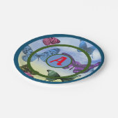 紙プレート蝶とカスタムイニシャル ペーパープレート (アングル)