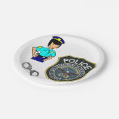紙プレート警察女性 ペーパープレート (アングル)