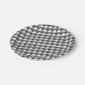 紙プレート赤いハートラブブラックハート ペーパープレート (アングル)