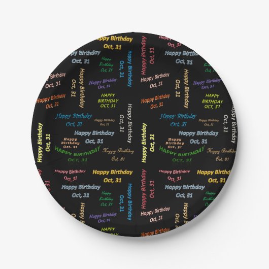 紙プレート10月31誕生日 ペーパープレート (正面)
