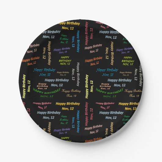 紙プレート11月12誕生日 ペーパープレート (正面)