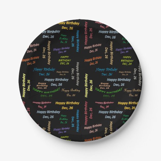紙プレート12月26誕生日 ペーパープレート (正面)