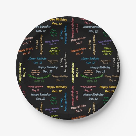 紙プレート12誕生日 ペーパープレート (正面)